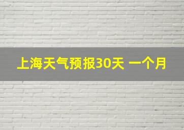 上海天气预报30天 一个月